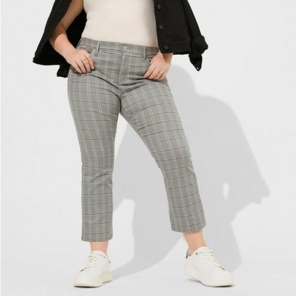 Torrid Plaid Crop Sky High Bootcut Pants